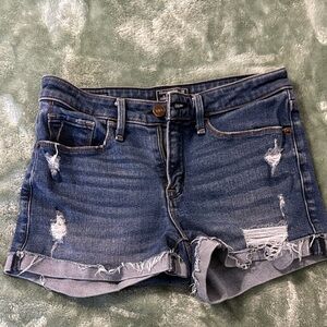 Abercrombie & Fitch Blue Distressed Jean Shorts